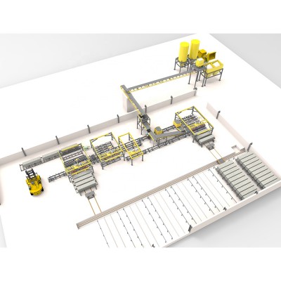 Prefabricated lightweight wall panel produce line