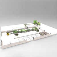 Lightweight material wall panel production line